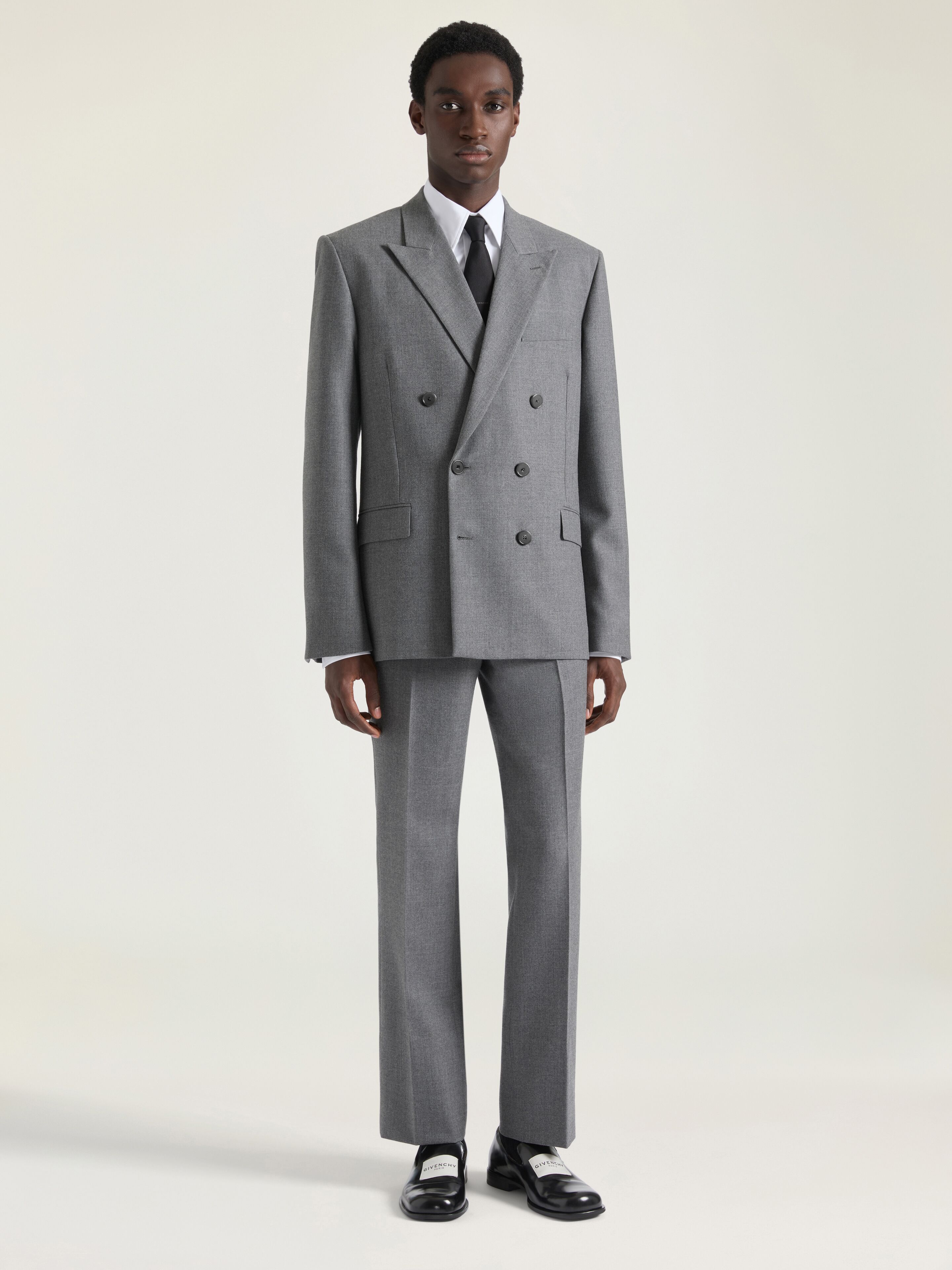 Straight leg tailored trousers in flannel